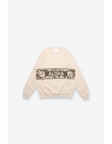 Crewneck Sweatshirt - Aloha Border -  Sand sur le site 